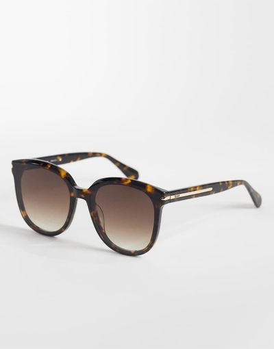 Quay Australia Quay rent free large round sunglasses in neutral tort with brown gradient lenses