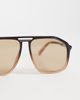 Quay Australia Quay studio sesh oversized aviator sunglases in brown and sepia - 2