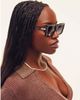 Quay Australia Quay Talk Show rectangle sunglasses in tortoiseshell with smoke lens-Brown - 1