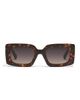Quay Australia Quay Talk Show rectangle sunglasses in tortoiseshell with smoke lens-Brown - 2