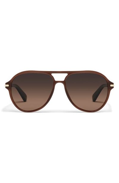 QUAY QUAY Day One 59mm Polarized Gradient Aviator Sunglasses