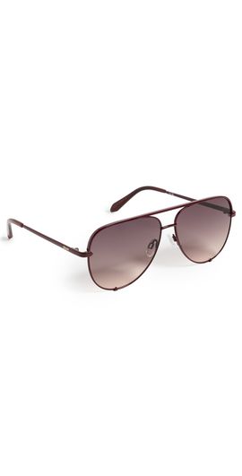 Quay Quay High Key Extra Large Sunglasses Garnet/Dark Fawn One