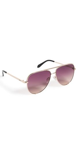 Quay Quay High Key Extra Large Sunglasses Gold/Iris Do One