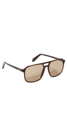 Quay Quay On The Fly Sunglasses Dark Brown/Tan One