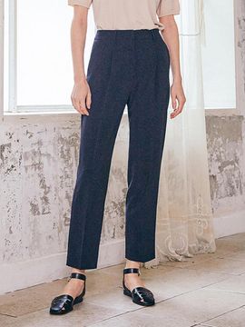 QUEEN STYLE Cooling Slim Casual Pants [Navy]