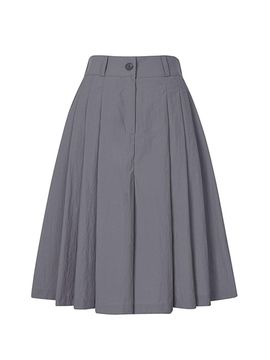 QUEEN STYLE Flare Bermuda Shorts [CH-GREY]