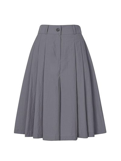 QUEEN STYLE Flare Bermuda Shorts [CH-GREY]