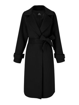 QUEEN STYLE Handmade Back Flap Vented Long Coat [BLACK]