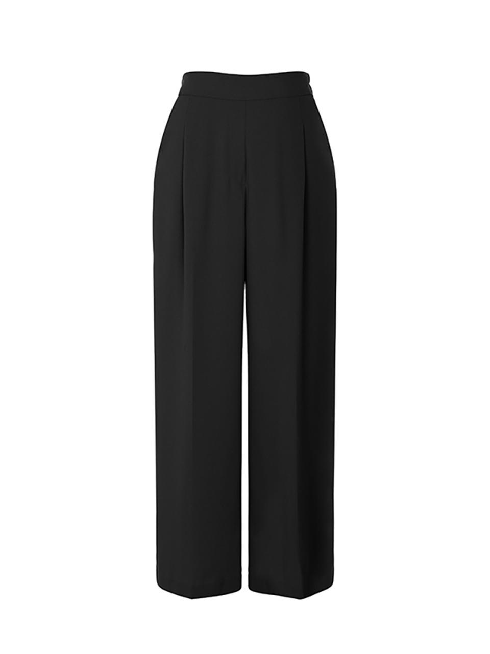 QUEEN STYLE One-Tuck Back Elastic Banding Wide Pants [BLACK]