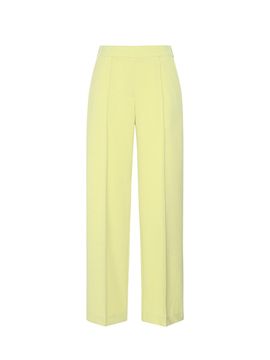QUEEN STYLE Pin-tuck Semi-Wide Trousers (GREEN)