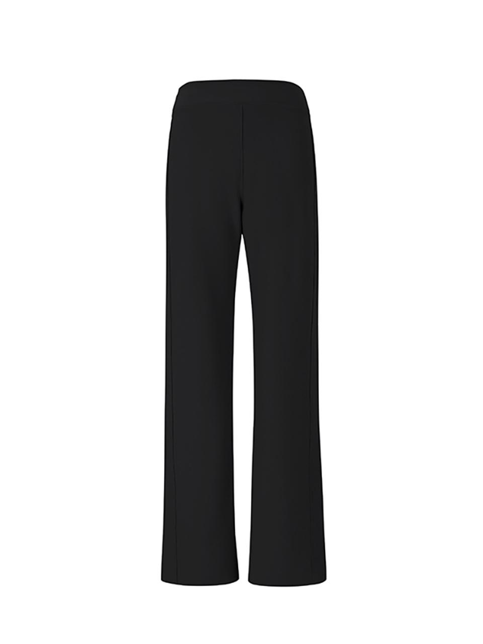 QUEEN STYLE Side Slit Stretch Pants [BLACK]