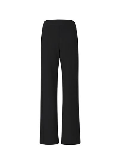 QUEEN STYLE Side Slit Stretch Pants [BLACK]