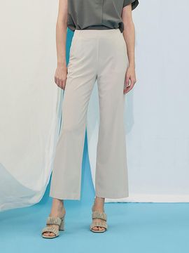 QUEEN STYLE Summer Ice Bootcut Pants [BEIGE]