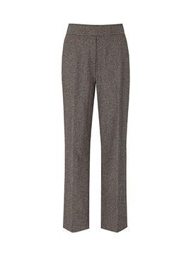 QUEEN STYLE Warm Elastic Brushed Trousers (BROWN)