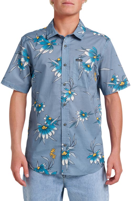 Quiksilver Quiksilver Costal Flora Classic Fit Floal Short Sleeve Cotton Button-Up Shirt
