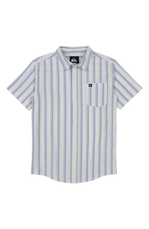 Quiksilver Quiksilver Kids' Oxford Classics Stripe Short Sleeve Cotton Button-Up Shirt