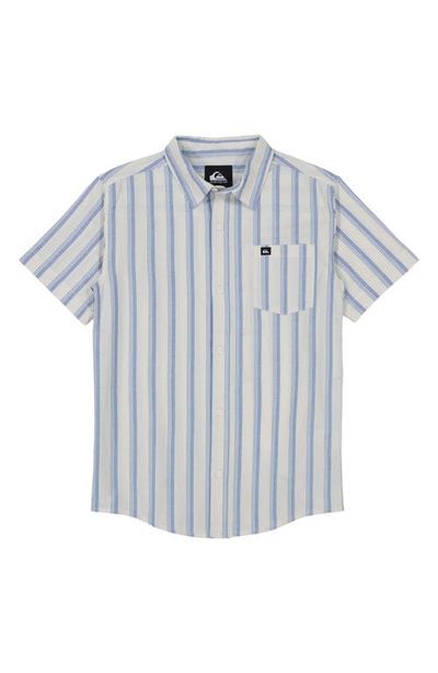 Quiksilver Quiksilver Kids' Oxford Classics Stripe Short Sleeve Cotton Button-Up Shirt