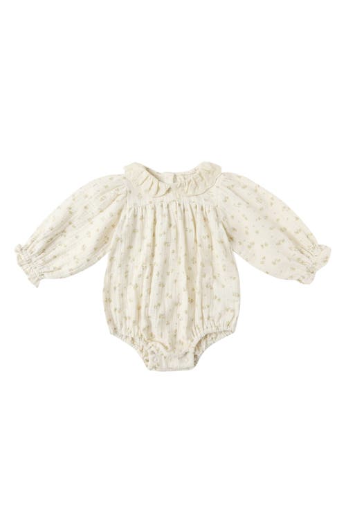 QUINCY MAE QUINCY MAE Callie Floral Ruffle Collar Organic Cotton Bubble Romper