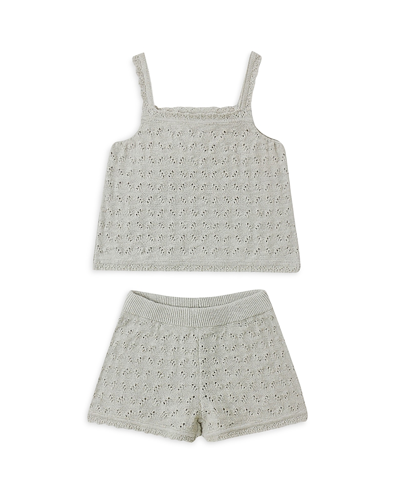 Quincy Mae Quincy Mae Girls' Pointelle Knit Tank Top & Shorts Set