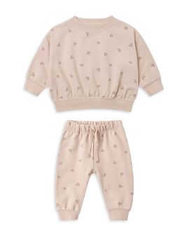Quincy Mae Quincy Mae Girls' Reagan Hearts Sweatshirt & Sweatpants Set