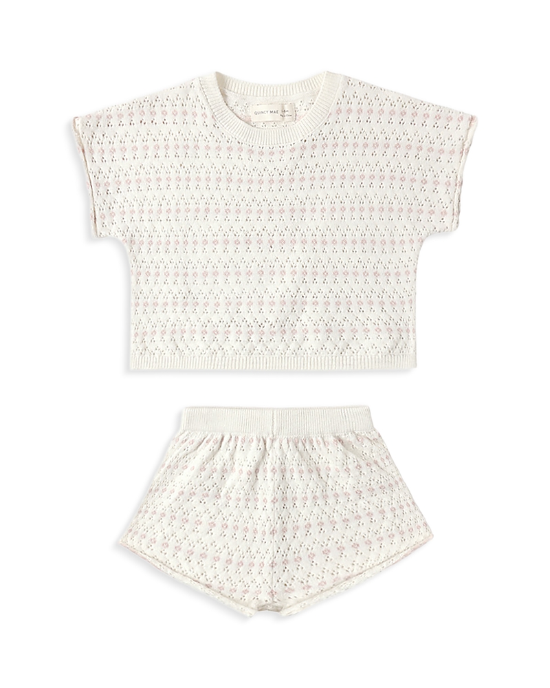 Quincy Mae Quincy Mae Girls' Relaxed Knit Top & Short Set
