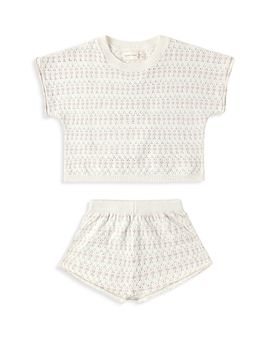 Quincy Mae Quincy Mae Girls' Relaxed Knit Top & Short Set