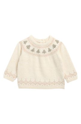 QUINCY MAE QUINCY MAE Kids' Rex Fair Isle Tree Sweater