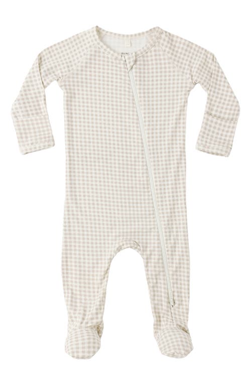 QUINCY MAE QUINCY MAE Oat Gingham Zip Footie