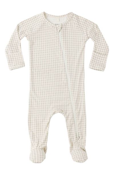 QUINCY MAE QUINCY MAE Oat Gingham Zip Footie