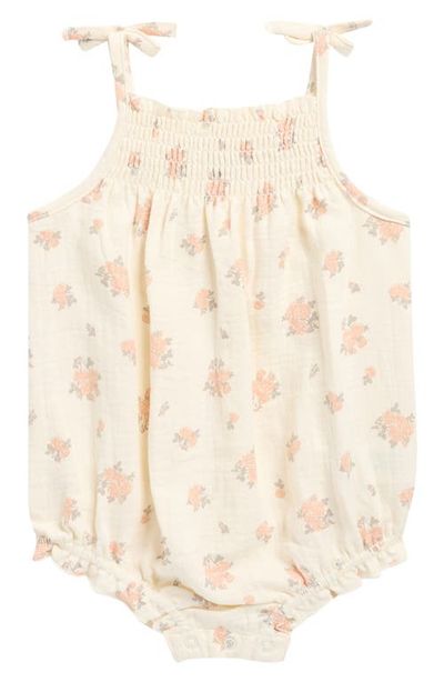 QUINCY MAE QUINCY MAE Smocked Yoke Organic Cotton Romper