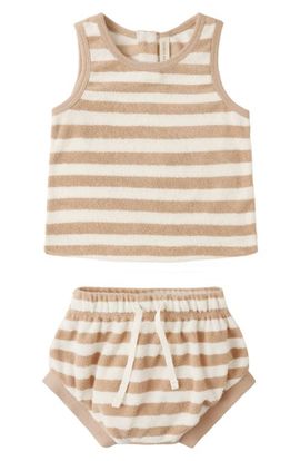 QUINCY MAE QUINCY MAE Stripe Terry Tank & Shorts Set