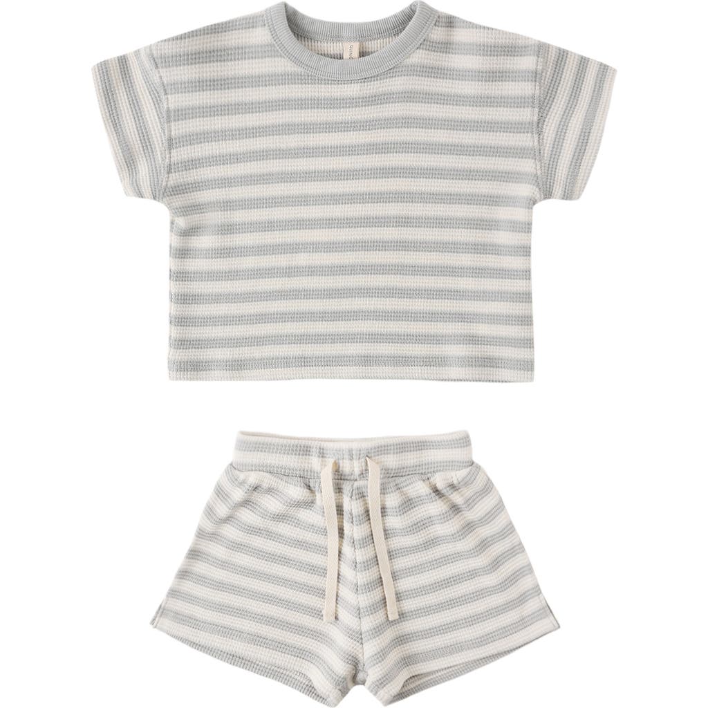 QUINCY MAE QUINCY MAE Stripe Waffle Tee & Shorts Set