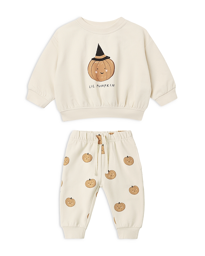 Quincy Mae Quincy Mae Unisex Reagan Holiday Pumpkin Cotton Blend Sweatshirt & Pants Set