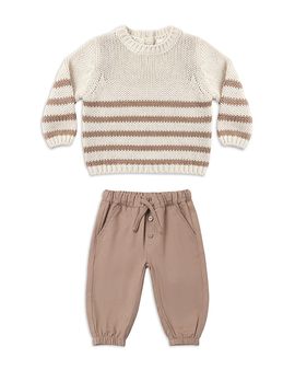 Quincy Mae Quincy Mae Unisex Rex Almond Cotton Sweater & Pants Set