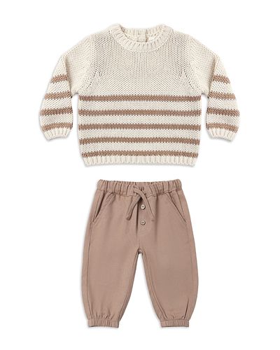 Quincy Mae Quincy Mae Unisex Rex Almond Cotton Sweater & Pants Set