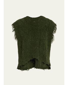R13 Cable-Knit Fringe Sweater Vest