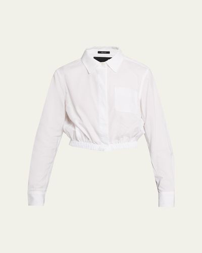 R13 Cropped Long-Sleeve Boxy Shirt