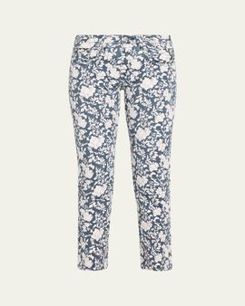 R13 Floral Boy Straight Cropped Jeans