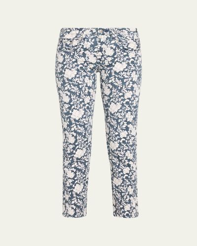 R13 Floral Boy Straight Cropped Jeans