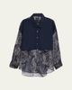 R13 Long-Sleeve Silk Overlay Shirt - 1