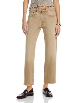 R13 R13 Ash High Rise Boyfriend Ankle Jeans in Khaki