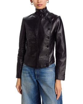 R13 R13 Asymmetrical Front Leather Jacket