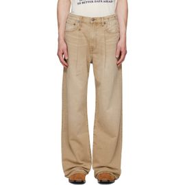 R13 R13 Beige Damon Pleated Jeans
