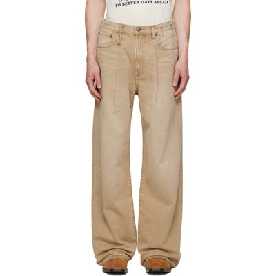 R13 R13 Beige Damon Pleated Jeans