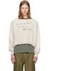 R13 R13 Beige 'Give Me A Break' Balloon Crewneck Sweatshirt - 1