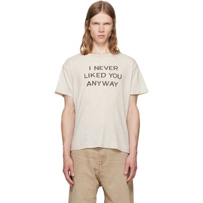 R13 R13 Beige 'I Never Liked You' Boy T-shirt