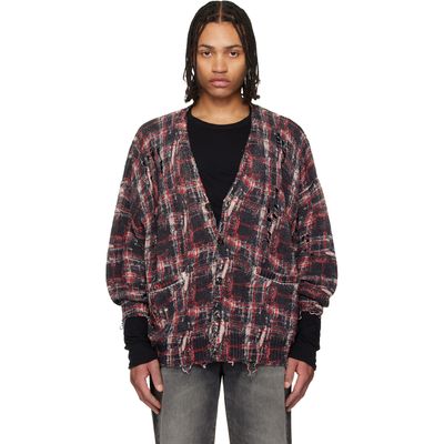 R13 R13 Black & Red Printed Oversized Cardigan