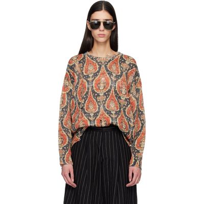 R13 R13 Black & Red Printed Oversized Sweater