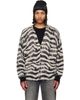 R13 R13 Black & White Printed Oversized Cardigan - 1