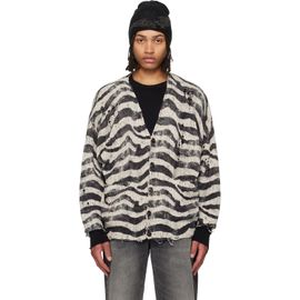 R13 R13 Black & White Printed Oversized Cardigan